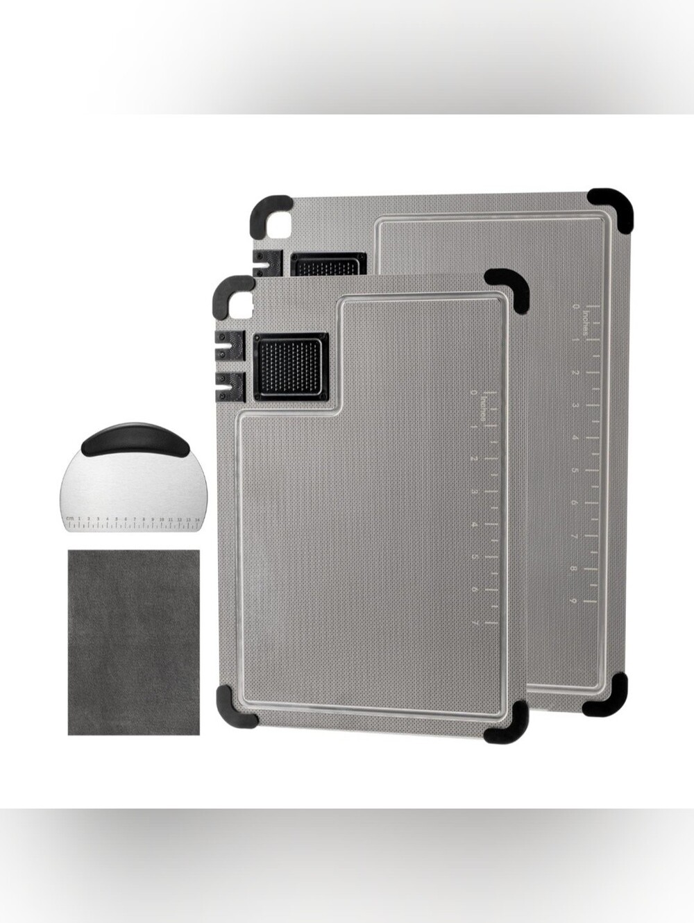 Stainless Steel Cutting Board Set NWT 2-Pack Kitchen Prep